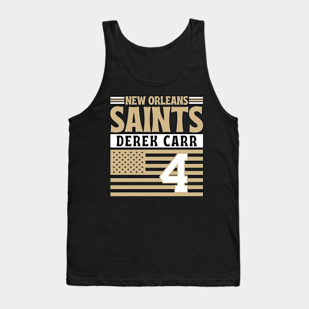 New Orleans Saints Carr 4 American Flag Football Tank Top by Astronaut.co